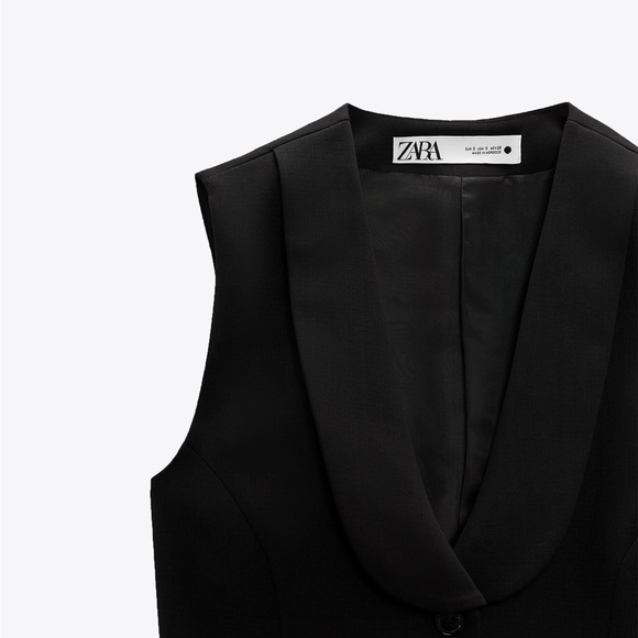 Zara Wool Blend Tuxedo Collar Vest - Picture 7 of 7